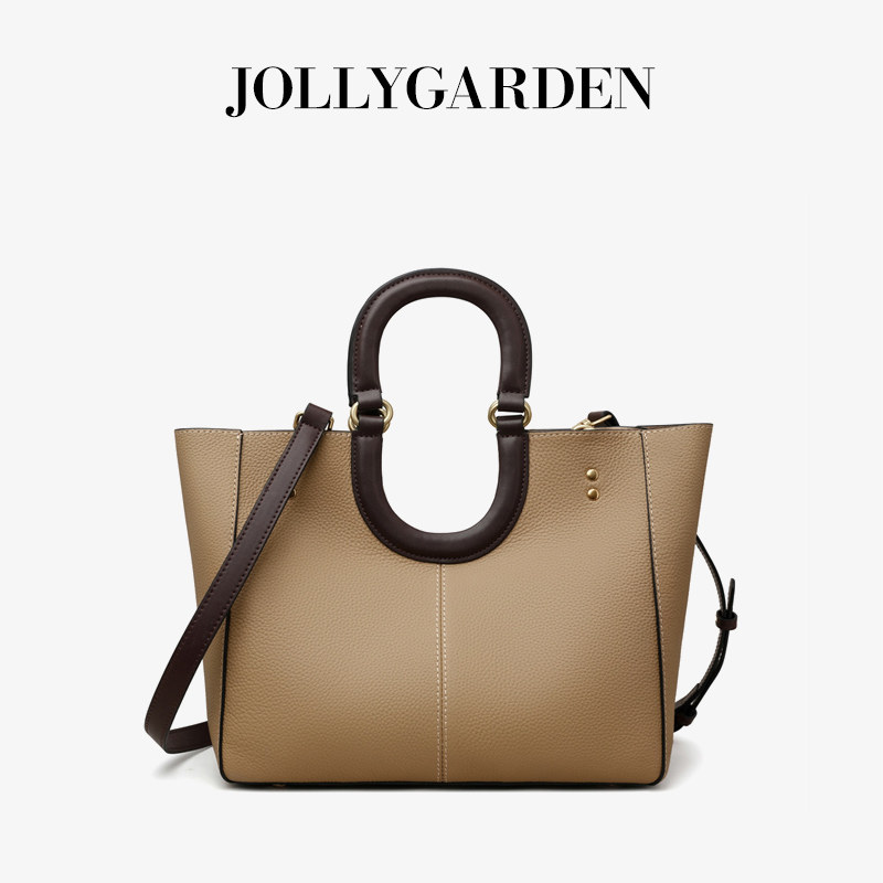JOLLY GARDEN【边屿】新款真皮手提托托包通勤百搭斜挎单肩水桶包,箱包皮具/热销女包/男包,托特包,淘宝优惠券,粉丝福利购,淘宝优惠卷