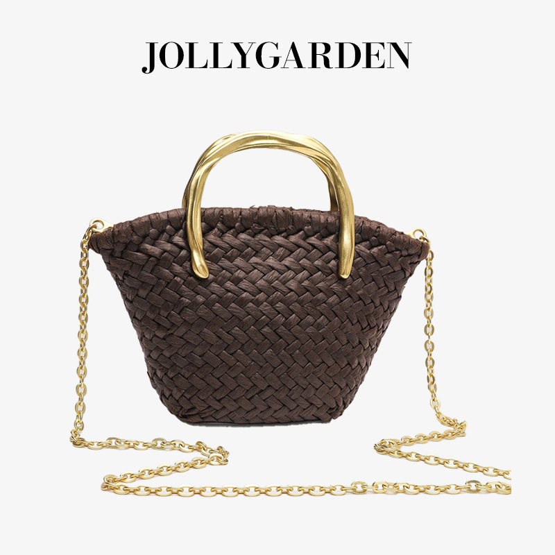 JOLLY GARDEN【络屿】跨境夏季新款编织手提时尚菜篮子单肩斜挎包