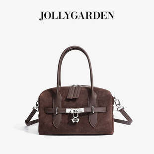 秋冬款 木间 磨砂撞色手提保龄球斜挎单肩波士顿包 GARDEN JOLLY