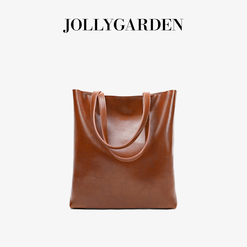 JOLLYGARDEN油蜡皮托特包大容量