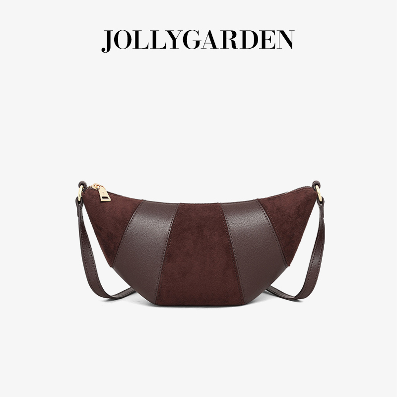 JOLLYGARDEN复古牛角包拼接时尚