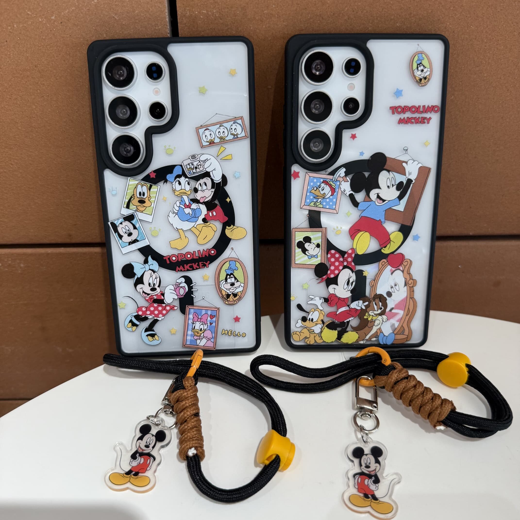 吉能虎米奇家族适用于三星S25Ultra带手绳支架磁吸手机外壳S26/S24/S23FE/S22+全包边防摔卡通ins风保护套