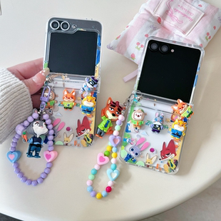 吉能虎新款疯狂的动物立体兔子和狐狸适用三星ZFlip7FE手机壳W24Flip全包防摔ZFlip6/5/4/3/W23Flip保护套