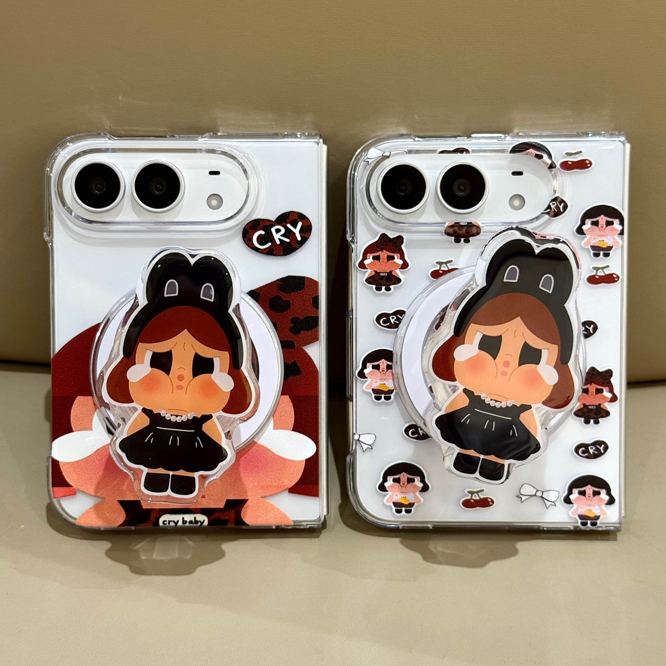 吉能虎新款多个哭娃适用于苹果iPhoneDUO带支架手链磁吸折叠手机外壳全包边防摔保护套