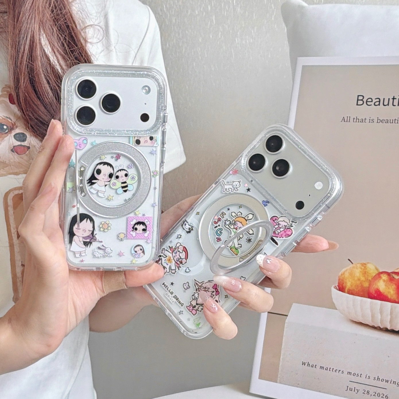 吉能虎新款玉子嘎子姐适用于苹果17promax一体支架手机外壳iPhone16pro全包边防摔15保护套14/13