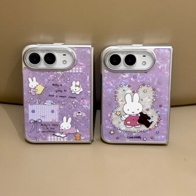 吉能虎新款波点米菲兔适用于苹果iPhoneDUO带手链折叠手机外壳全包边防摔保护套