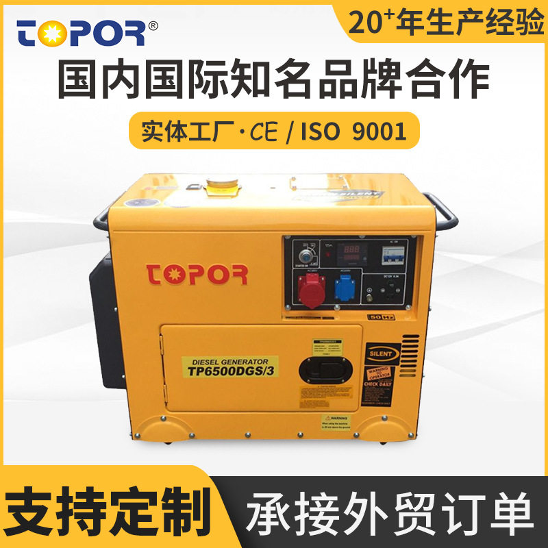 台普牌风冷柴油发电机组原装动力TP6500DGS3小型静音款发电机组