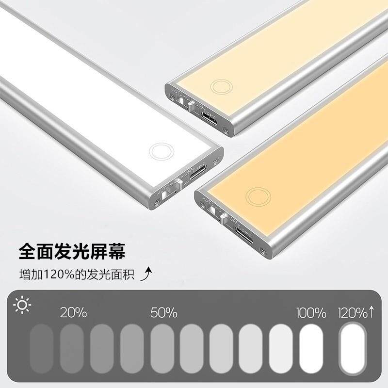 超薄全面发光屏橱柜感应灯led智能感应灯三色切换触摸调光衣柜灯