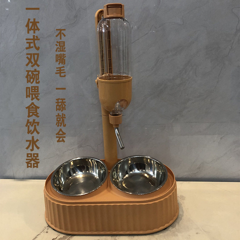 猫咪狗狗饮水器不湿嘴带吸盘泰迪小型犬喝水器立杆悬挂宠物饮水器