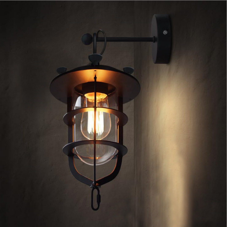 美式乡村复古工业风田园客厅餐厅吧台船坞壁灯Loft 灯