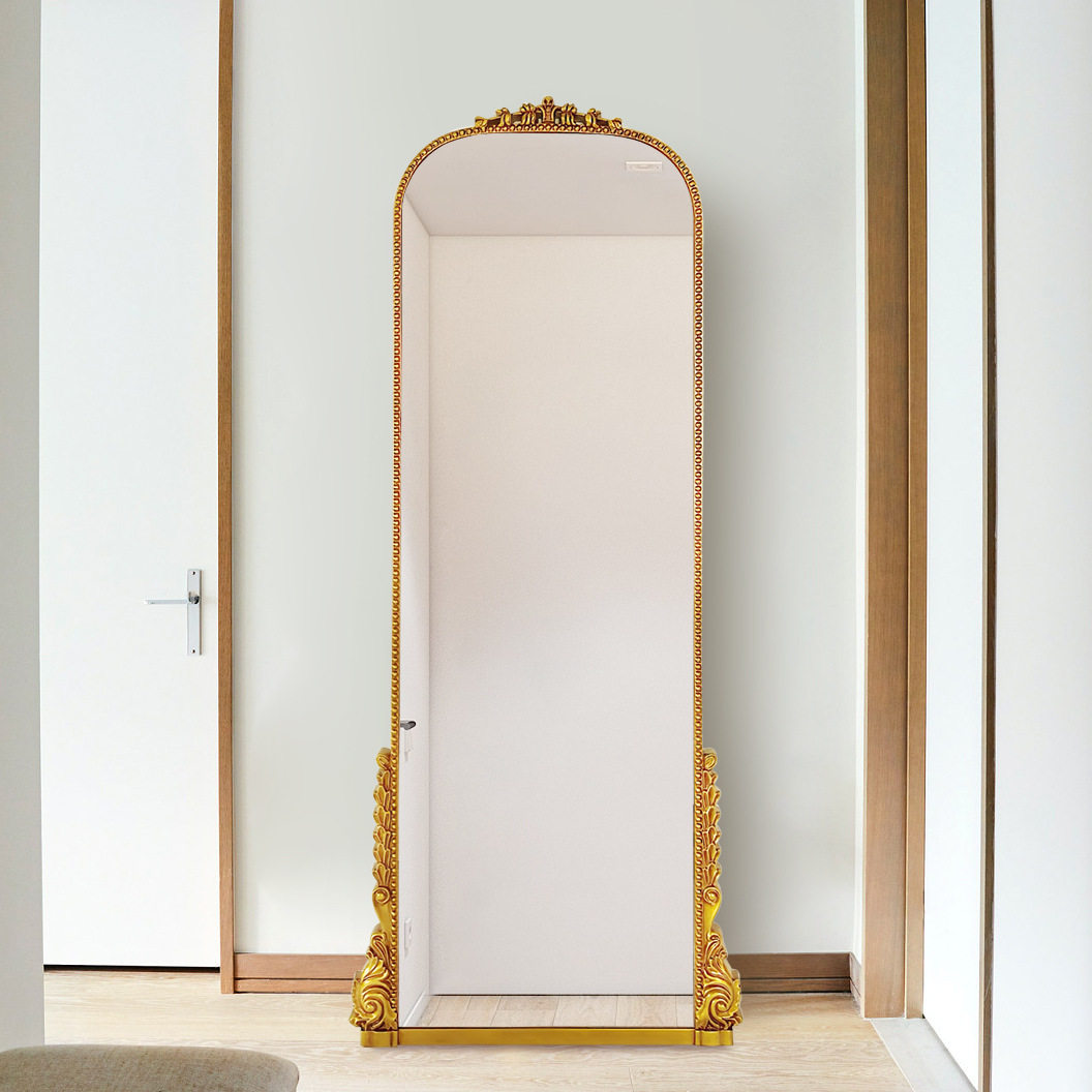 欧式雕花全身镜家用复古试衣镜服装店穿衣镜法式现代落地靠墙镜子