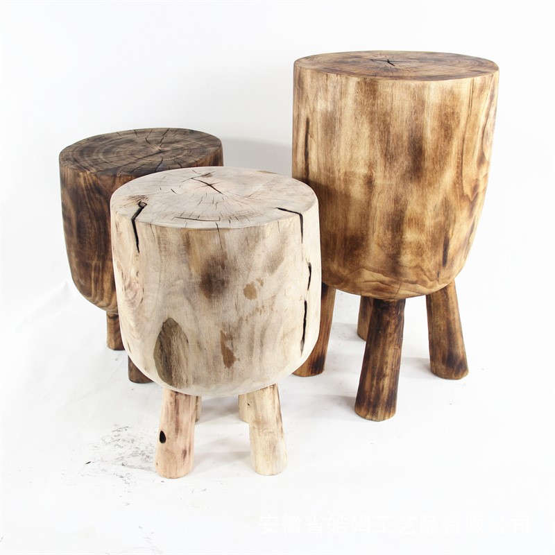 厂家销售手工复古工艺木质茶几茶台创意花架酒店别墅软装饰摆件