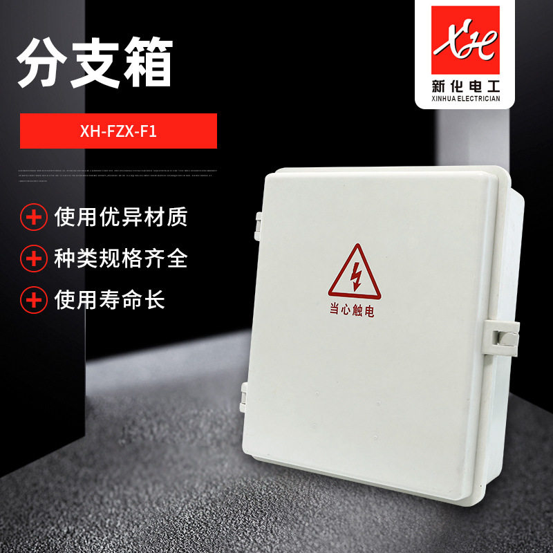 玻璃钢明装双门开关配电箱 左右双层门板商场控制开关分支箱