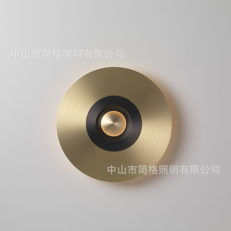 后现代过道圆形个性金色客厅楼梯壁灯 卧室床头设计师样板房壁灯