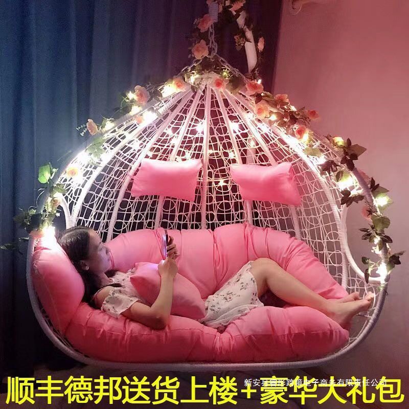 吊椅吊篮藤椅秋千阳台室内摇椅成人家用庭院懒人鸟巢双人户外吊床