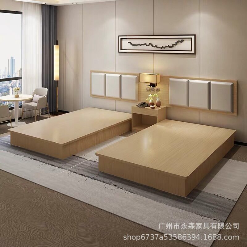 广州厂家批发宾馆家具床标间出租房公寓商务快捷酒店式公寓家具床