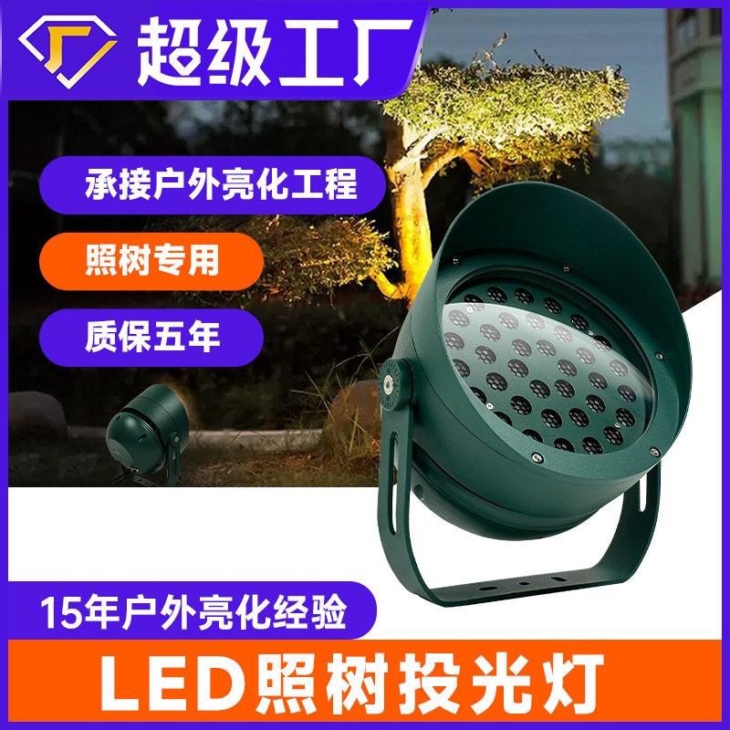 七彩变色户外防水LED投光灯