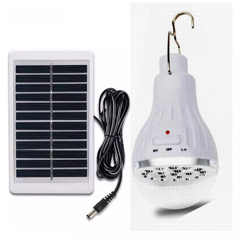 太阳能球泡灯应急充电配光伏发电板DU-12R AC DC solar lamp USB