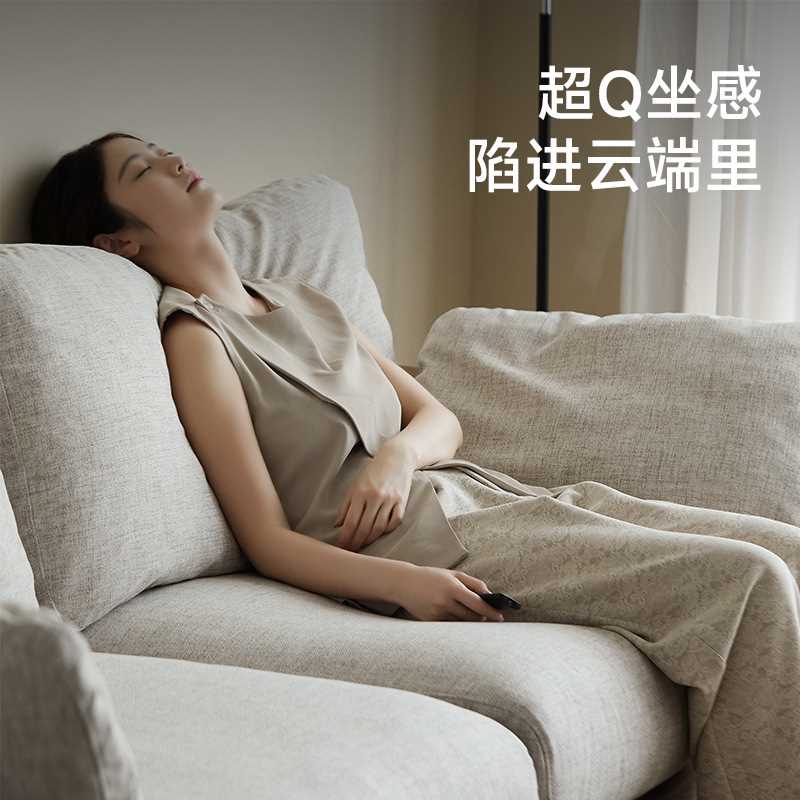 黑胡桃木木作实木沙发组合人新中式沙发布艺朴愫模块客厅棉麻
