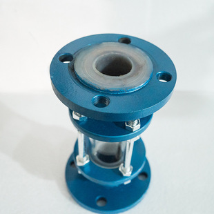 厂家供应SGH07 玻璃管道衬氟视镜批发 126钢制视盅视镜阀门直通式