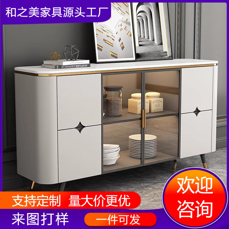 轻奢意式岩板玄关餐边柜