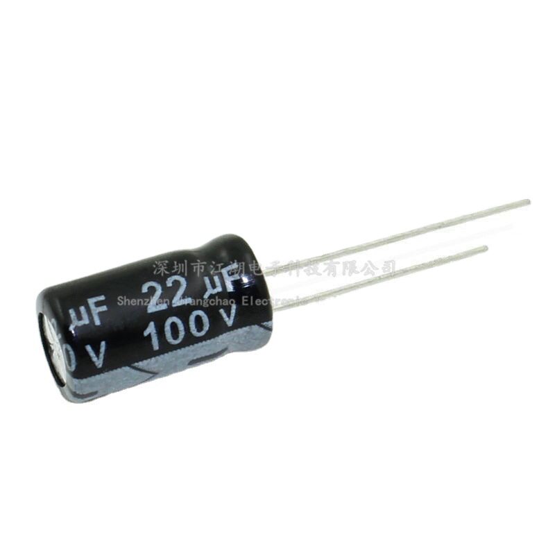 厂家直供100v22uf 100v 全新铝电解电容 6x12 8x12高压