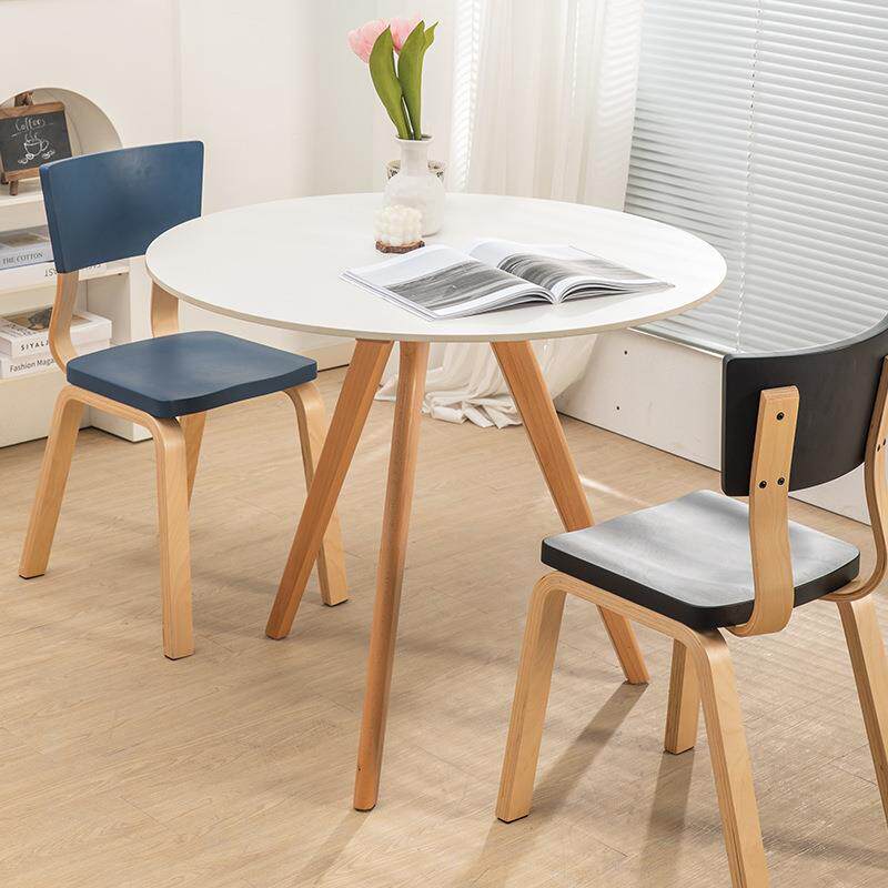 北欧简约接待桌椅组合洽谈桌会议桌岩板会客桌子休闲小圆桌餐桌