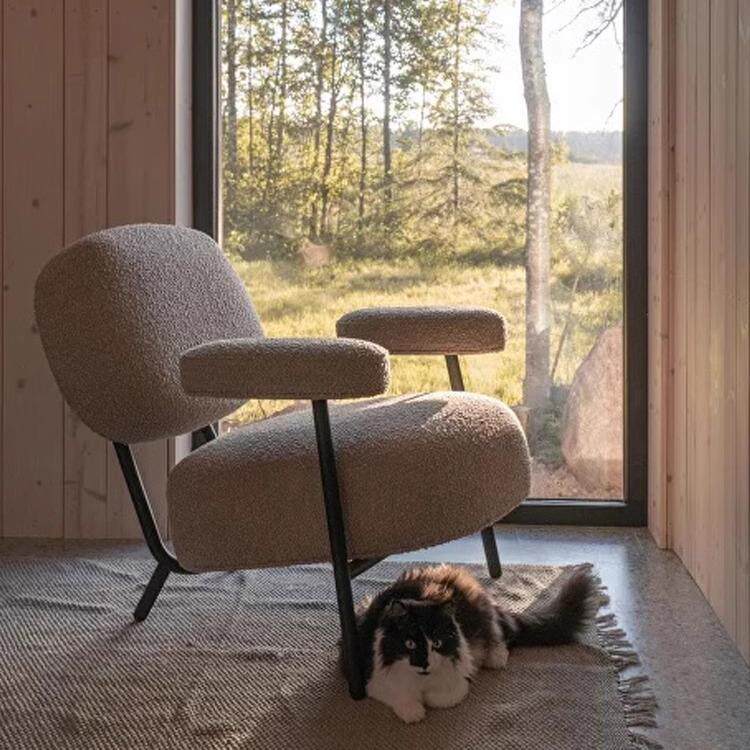 网红单人沙发椅现代简约轻奢泰迪绒布艺沙发客厅时尚休闲沙发椅