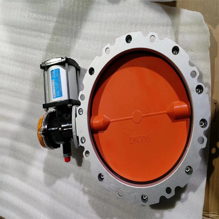 V2FS DN350气动粉体蝶阀 双法兰手动水泥蝶阀-进贤县阀门经销商