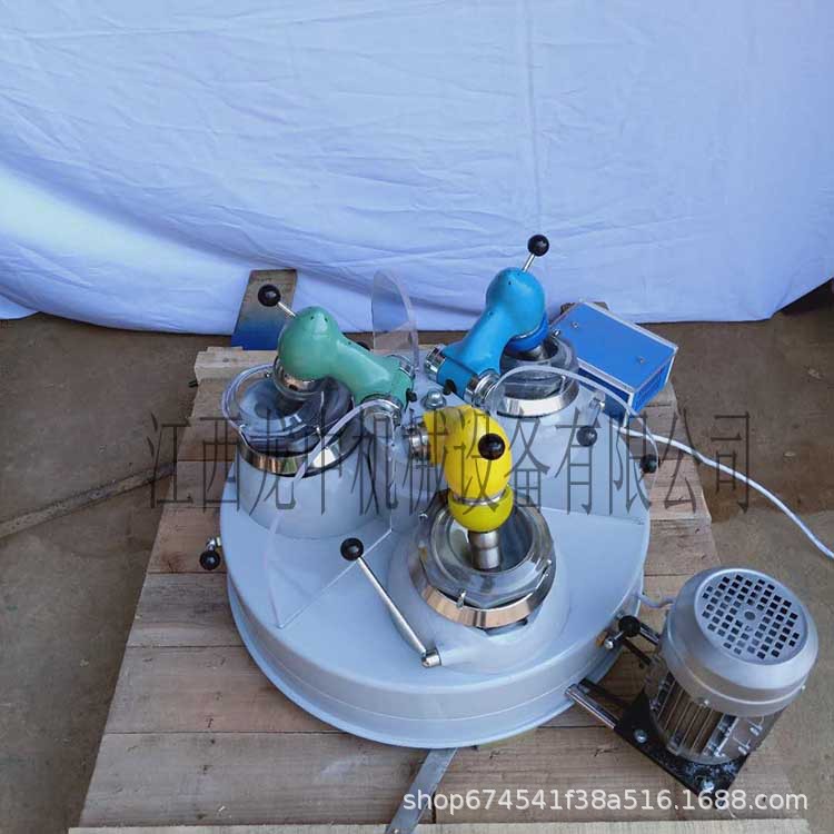 佛山陶瓷检测试验用三头研磨机三头研磨机玛瑙料钵江西龙中机械