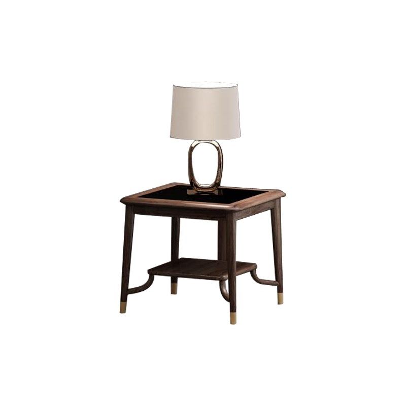 心居名家新中式实木沙发角几乌金木禅意客厅家具正方形边几茶桌