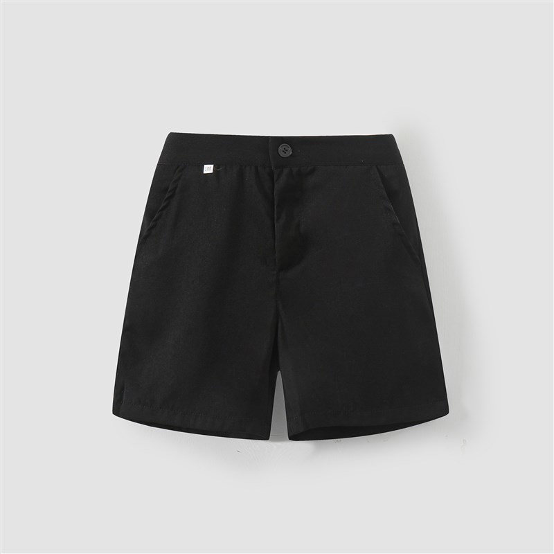 儿童短裤松紧男童黑色背带裤小学生表演裤演出服小主持人西裤长裤