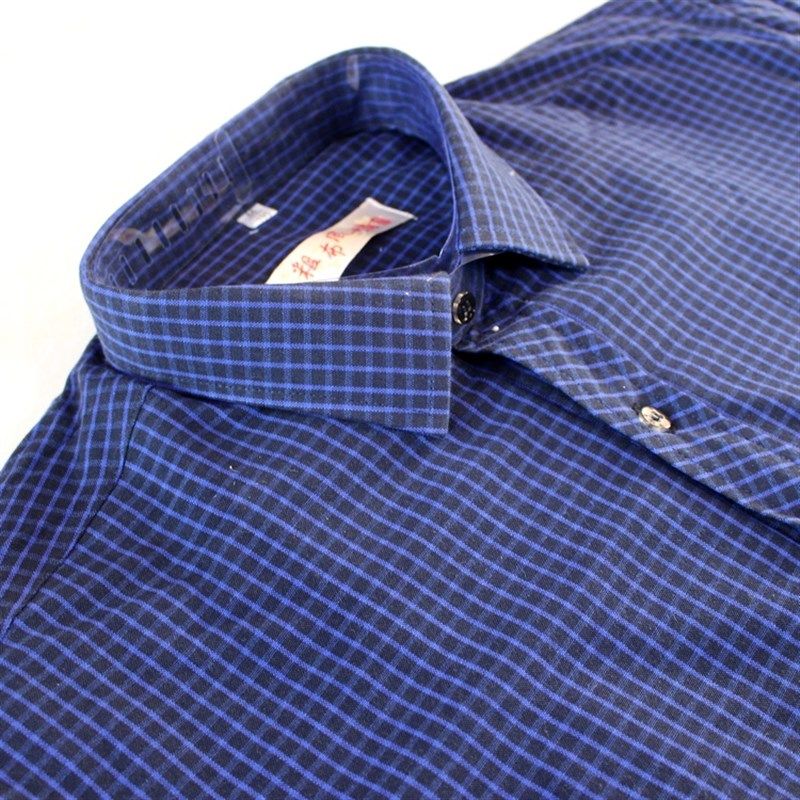 冬季款纯棉老粗布三层夹棉衬衫男士加厚丝绵加棉衬衣宽松格子棉服