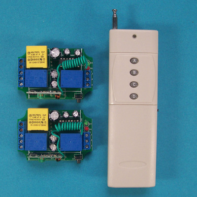 远距离220伏一拖二智能灯具2路220V无线遥控开关模块1000米遥控。