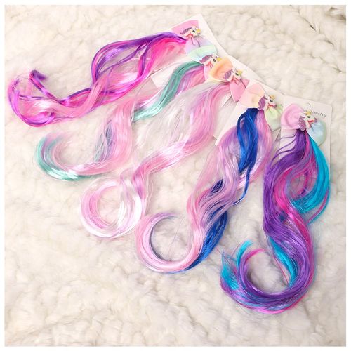 宝宝儿童发饰头饰彩色渐变波浪假发饰品小女孩公主造型发卡式头绳