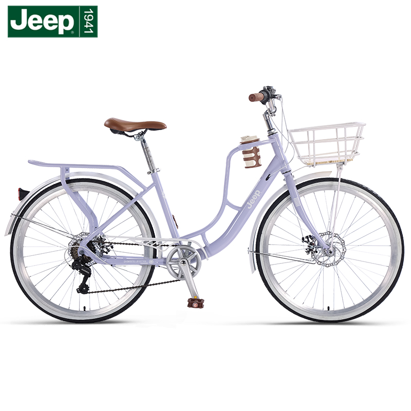 Jeep吉普自行车女款成人通勤女士自行车复古上班代步单车