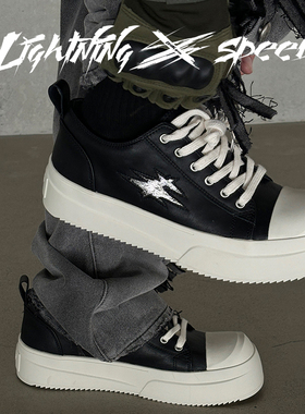 【王嘉尔同款奥利奥】LightningSpeed厚底RO闪电大头德比鞋男鞋