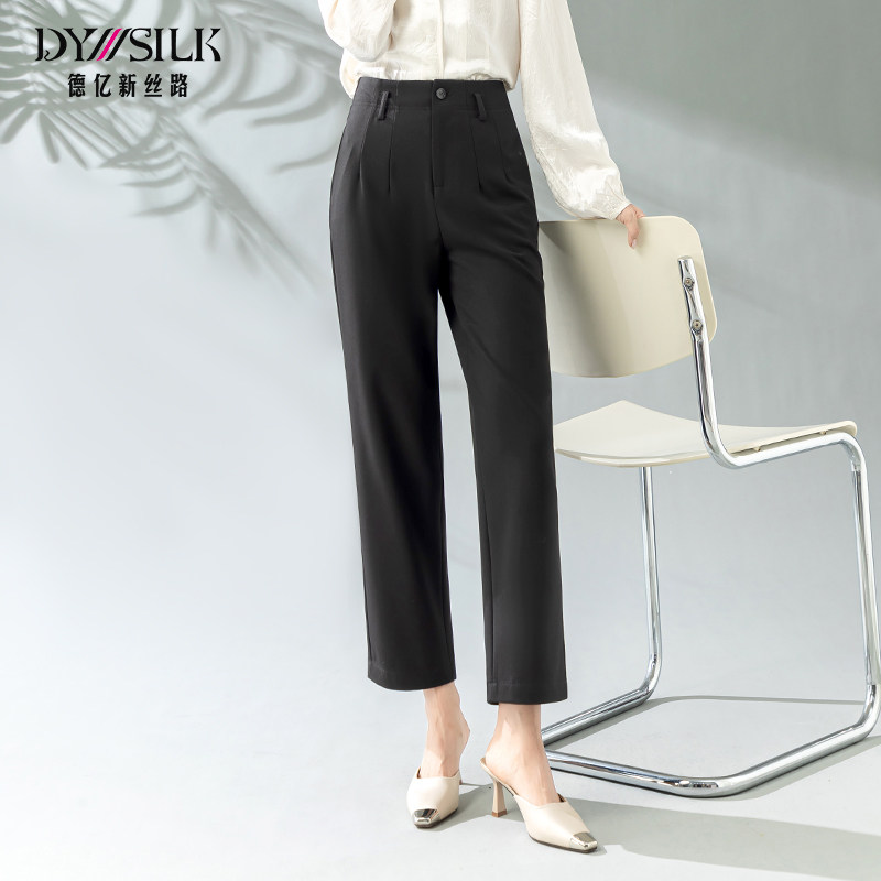 德亿新丝路女裤黑色西装裤女2025年秋季新款裤子休闲裤气质小西裤,女装/女士精品,西装裤/正装裤,淘宝优惠券,粉丝福利购,淘宝优惠卷