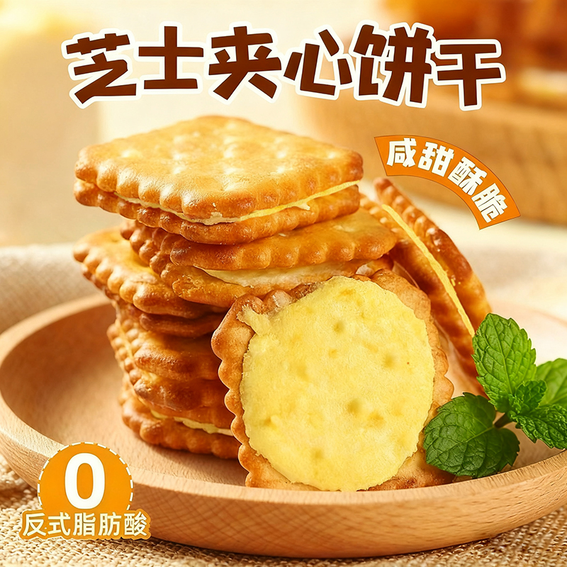 每日赞芝士夹心饼干整箱零食