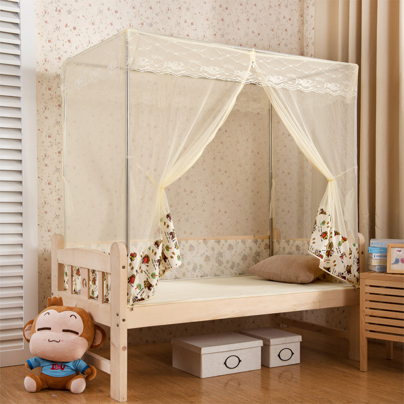 儿童蚊帐a男孩0.9m拉链方顶罩1.2米学生寝室单人1m拼床0.7m加宽0.,床上用品,蚊帐,淘宝优惠券,粉丝福利购,淘宝优惠卷