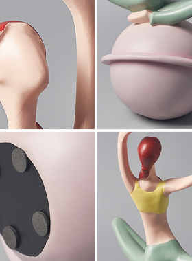 现代简约瑜c伽女可爱小摆件酒柜玄关电视柜轻奢房间布置装饰品摆