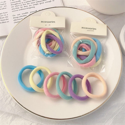 6件套糖果色发圈韩版高弹力皮筋发绳耐用不伤发丸子头绳发饰