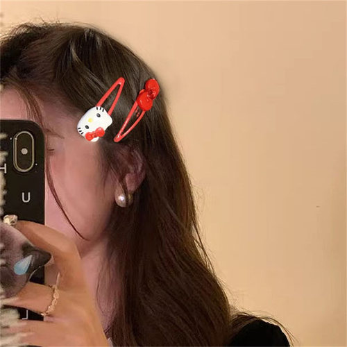 卡通小猫发夹可爱甜美心边夹蝴蝶结BB夹猫咪刘海夹发卡头饰