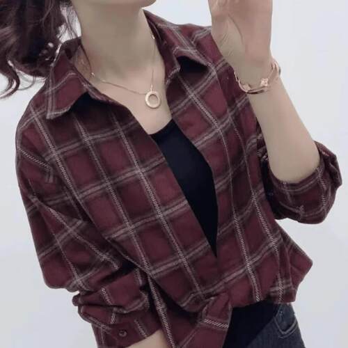设计感洋气衬衫吊带两件套女2026秋季复古格子宽松长袖妈妈装上衣