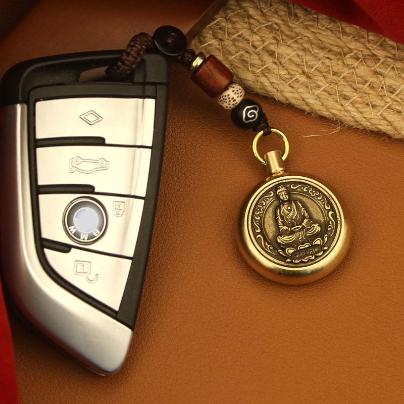 [真铜]纯铜不动明王菩萨钥匙扣挂件属鸡汽车挂坠文殊大日如来手绳