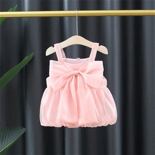 3岁女宝宝裙子夏装 女童暮云纱衣服4个月夏天连衣裙6 婴幼儿0