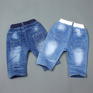 男宝宝牛仔裤 12岁薄款 儿童五分裤 夏装 男童七分裤