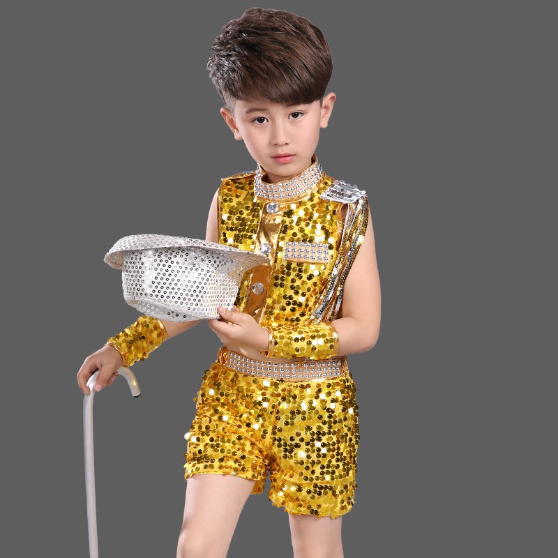 六一儿童节表演服舞蹈服男女童新款演出服装幼儿园少儿亮片爵士舞