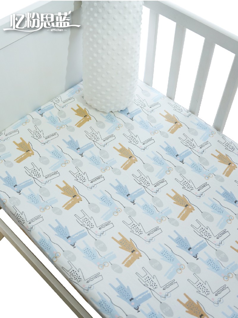 婴儿床笠纯棉 A类床上用品宝宝床罩针织棉幼儿园儿童床单定制秋冬
