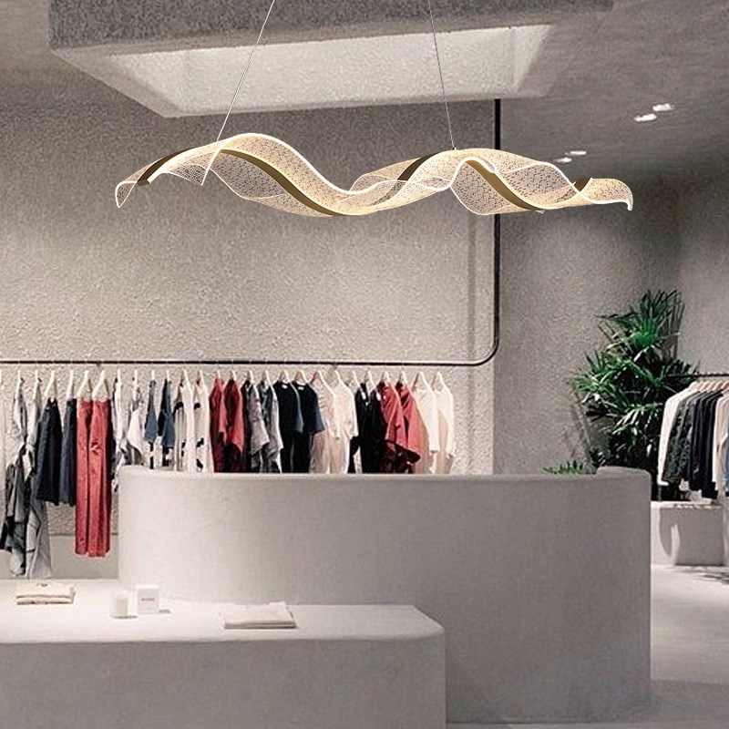 法式轻奢led长条形吊灯轻奢服装店展厅前台收银台酒店餐厅设计师